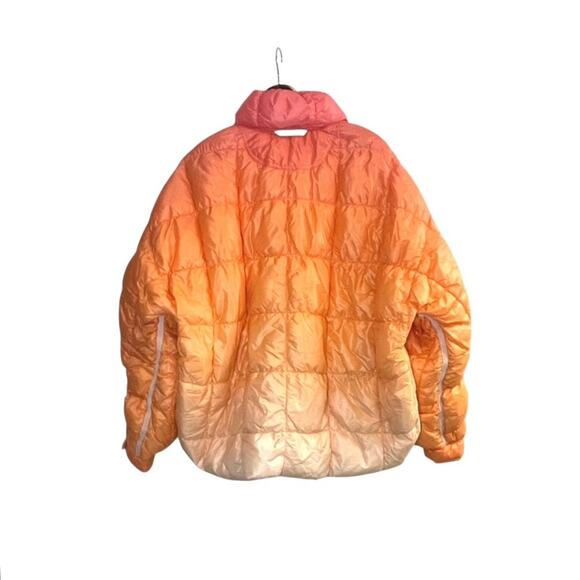 Free People FP Movement Pink Ombre Scrunchy Glossy Pippa Puffer Jacket Small NEW - Picture 5 of 10